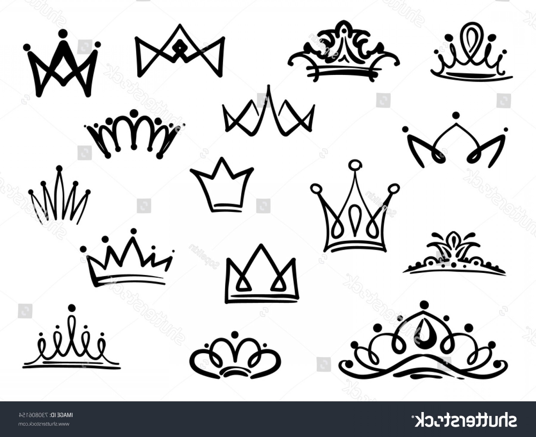 1800x1470 Vector Crown Logo Hand Drawn Graffiti Soidergi - Line Drawing Crown