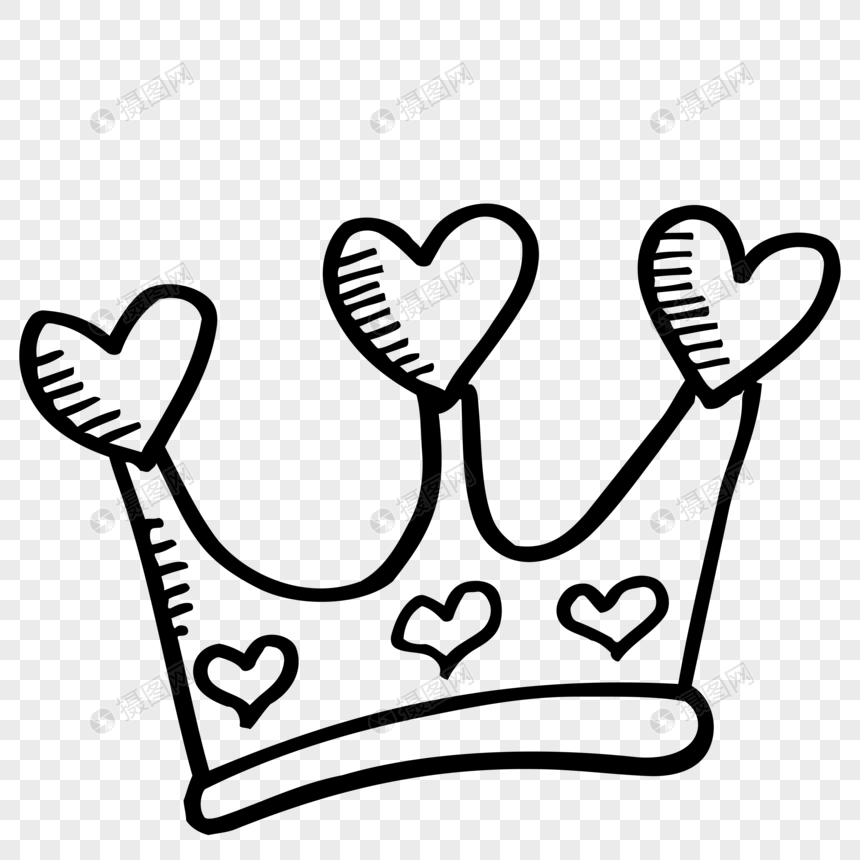 860x860 Black Line Princess Crown Png Image Picture Free Download - Line Drawing Crown