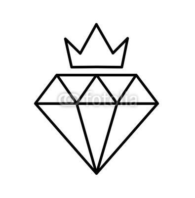 395x400 Crown Diamond Class Icon Line Art, A Premium Quality Icon - Line Drawing Crown