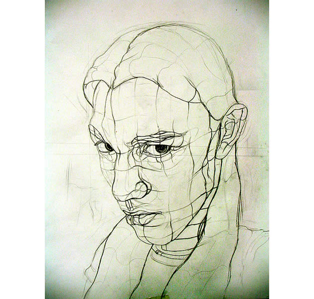 630x600 Line Drawing A Guide For Art Students - Line Drawing Face