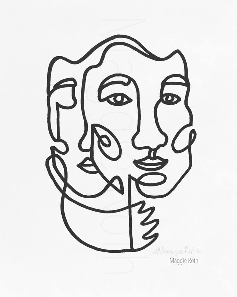 Line Drawing Face at PaintingValley.com | Explore collection of Line ...