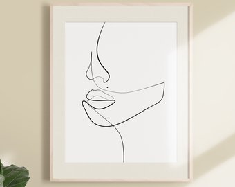 340x270 Line Drawing Etsy - Line Drawing Face