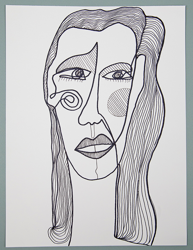 620x804 Single Line Drawings As Therapeutic Exercise Jungalowjungalow - Line Drawing Face