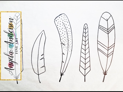 480x360 Feather Drawing And Transfer To Canvas How To Draw Easy - Line Drawing Feather