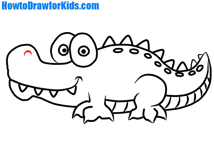 700x525 How To Draw Crocodile For Kids How To Draw For Kids - Line Drawing For Kids