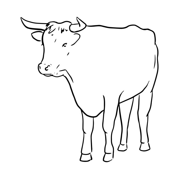 630x630 Limited Edition Exclusive Bull Line Drawing - Line Drawing For Kids
