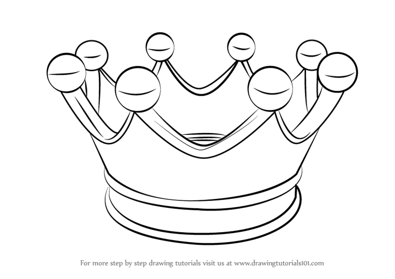800x565 Learn How To Draw A Crown For Kids - Line Drawing For Kids
