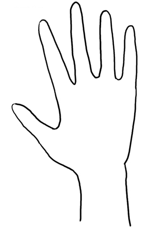 290x445 Steps To Draw A Hand - Line Drawing Hand