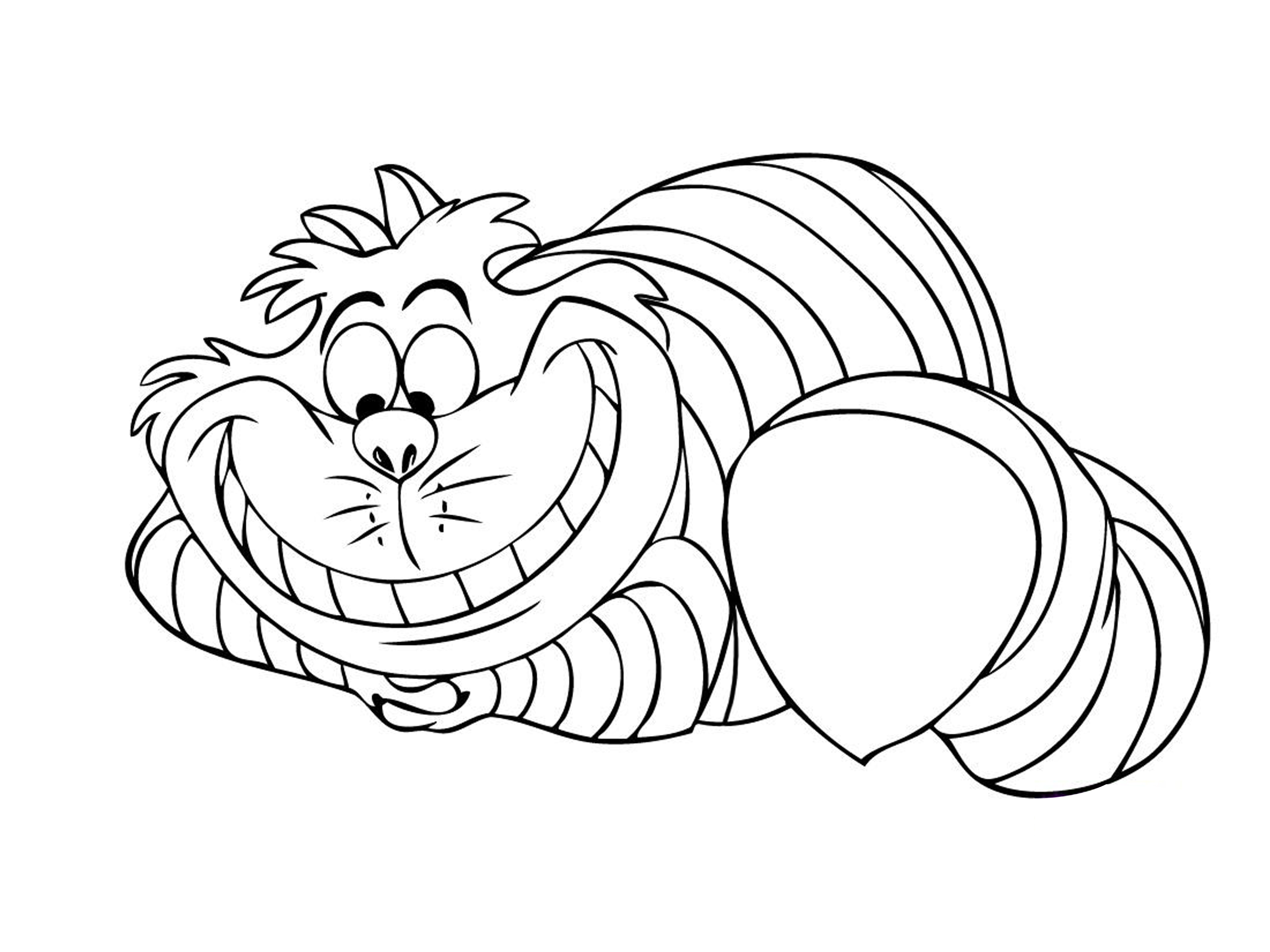 3200x2400 How To Draw Cheshire From Alice In Wonderland Steps - Line Drawing Images