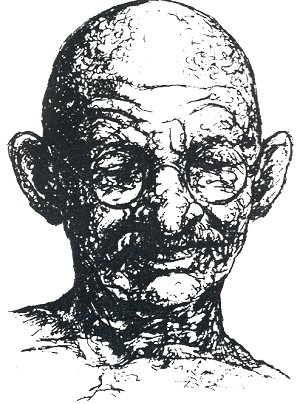 300x404 Kamat's Potpourripicture Explorer Line Drawing Of Mahatma Gandhi - Line Drawing Images