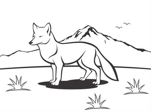 600x446 Free Fox Line Drawing Vector Clipart Hqgraphics - Line Drawing Images Free