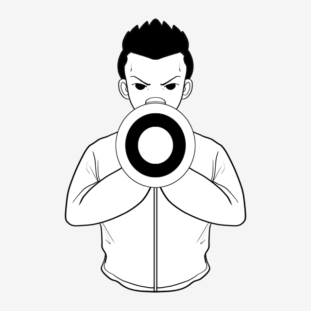 640x640 shouting man illustration front photo line drawing character hand - Line Drawing Images Free