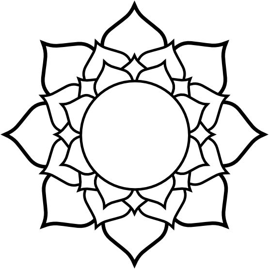 555x555 Lotus Flower Line Drawing - Line Drawing Lotus Flower