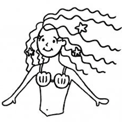 250x250 How To Draw A Mermaid Step - Line Drawing Mermaid