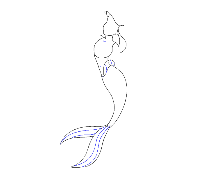 678x600 How To Draw Mermaid Ariel In A Few Easy Steps Easy Drawing Guides - Line Drawing Mermaid
