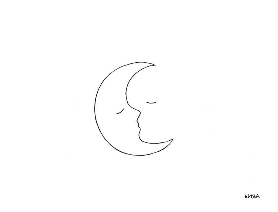 960x731 Image Result For Minimalist Moon Drawing Ink Drawings, Tattoo - Line Drawing Moon