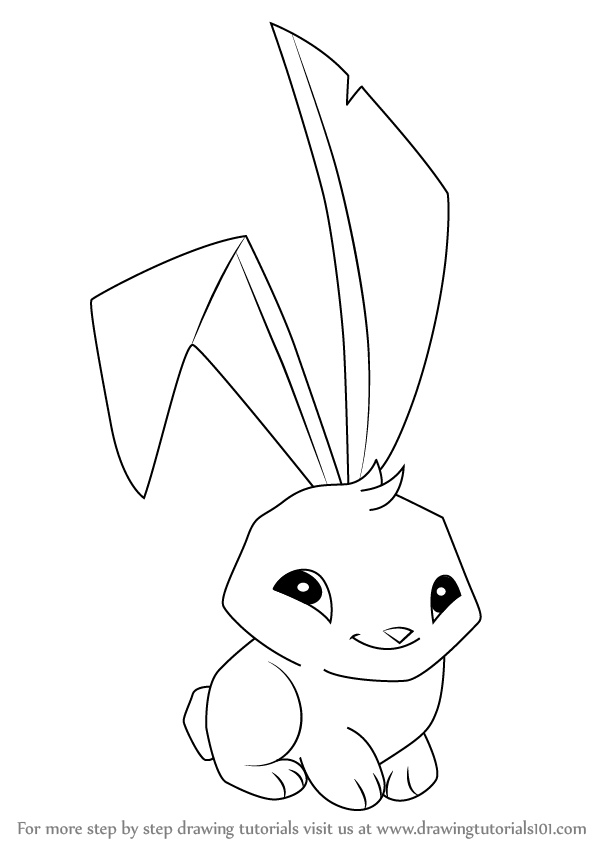 598x844 drawings of bunnies learn how to draw bunny from animal jam step - Line Drawing Of A Bunny