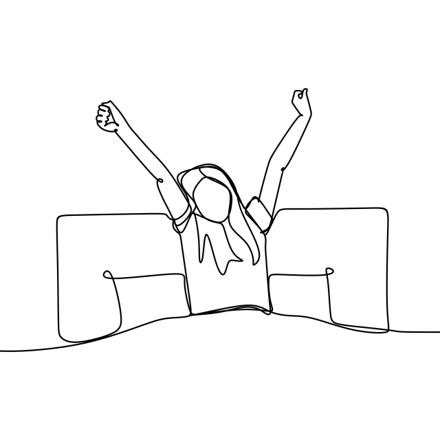 640x640 Continuous Line Drawing Of A Girl Wake Up In The Morning After - Line Drawing Of A Girl