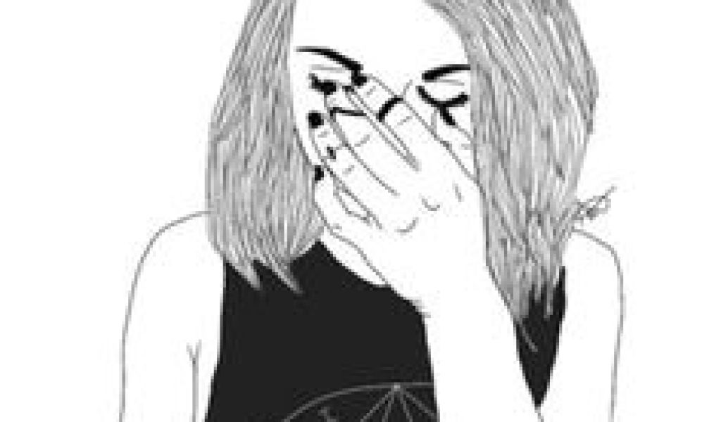 1024x600 Drawing Girl Tumblr Hd Best Tumblr Line Drawings Images How - Line Drawing Of A Girl