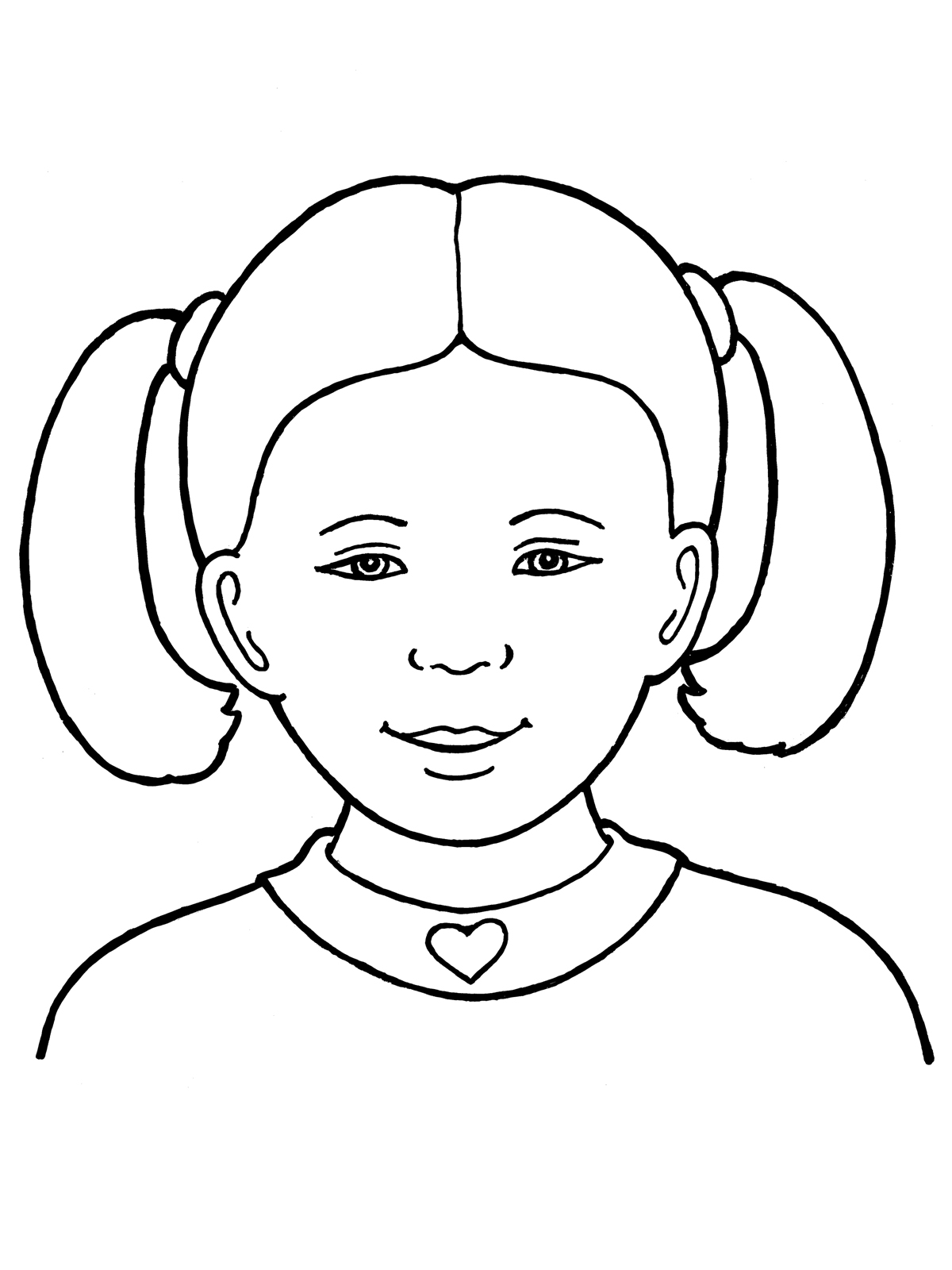 1200x1600 Primary Girl - Line Drawing Of A Girl