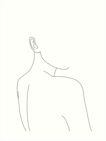413x549 Woman's Back Line Drawing Illustration - Line Drawing Of A Kangaroo
