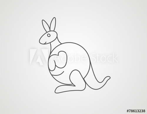 500x388 Kangaroo Line Drawing - Line Drawing Of A Kangaroo
