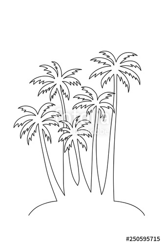 Line Drawing Of A Palm Tree at PaintingValley.com | Explore collection ...