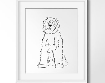 340x270 Dog Line Drawing Etsy - Line Drawing Of A Puppy