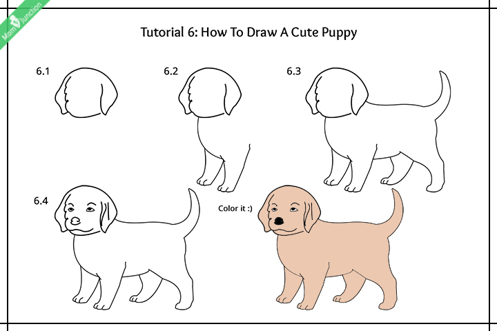 720x480 Step - Line Drawing Of A Puppy