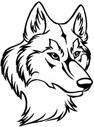 300x406 outline of a wolf head search wolves wolf outline, wolf - Line Drawing Of A Wolf