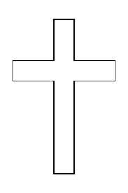 183x275 Simple Cross Line Art - Line Drawing Of Cross