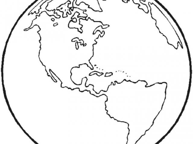 640x480 Drawn Globe Line Drawing - Line Drawing Of Globe