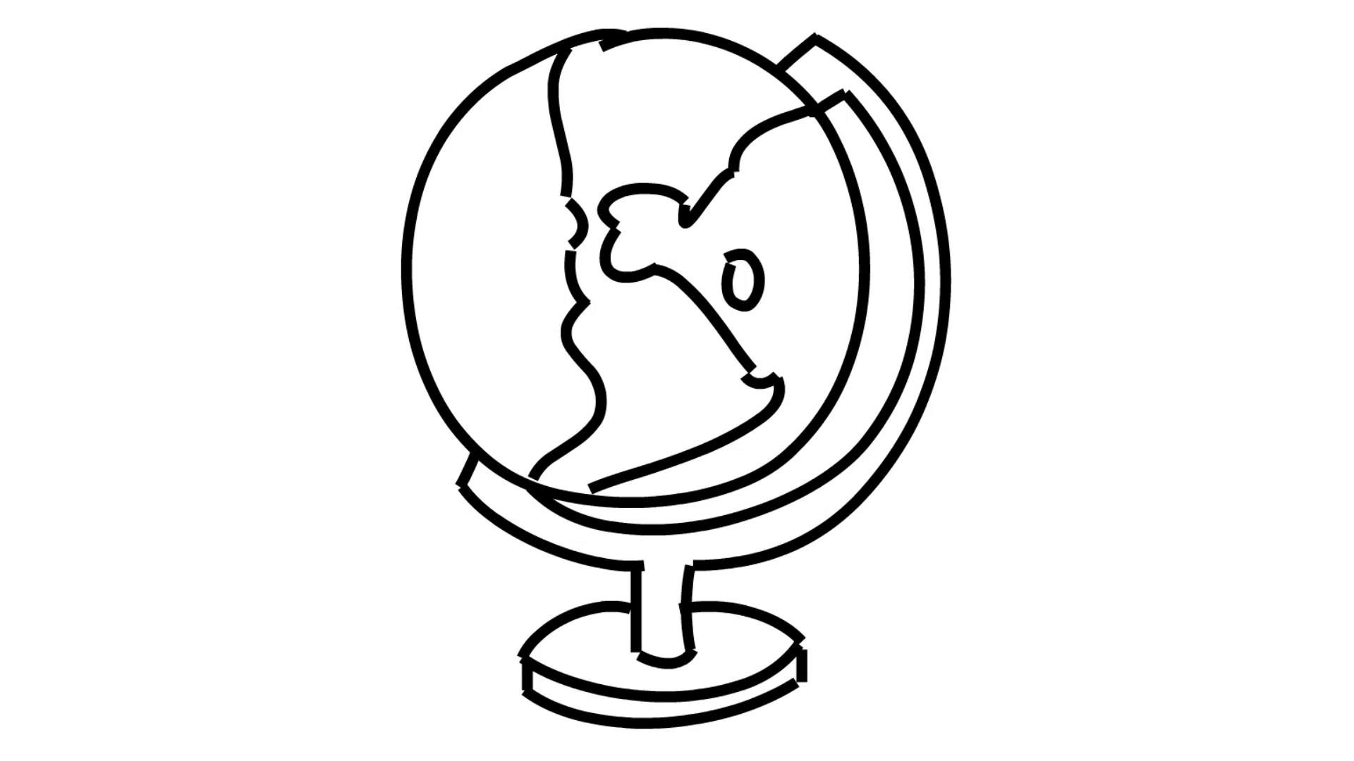 Глобус нарисованный мелом