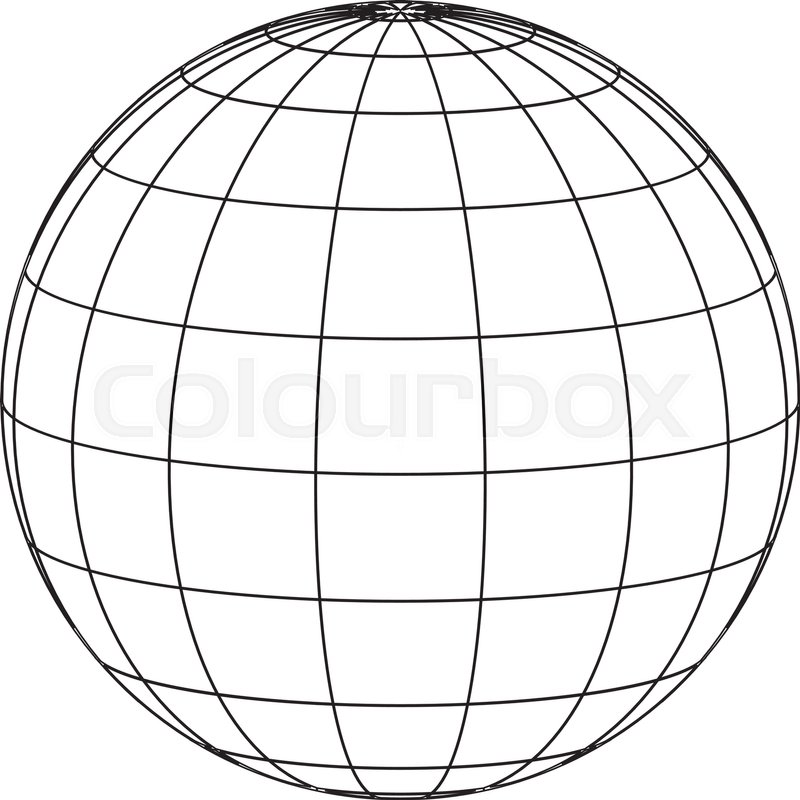 800x800 Globe Line Drawing Stock Vector Colourbox - Line Drawing Of Globe