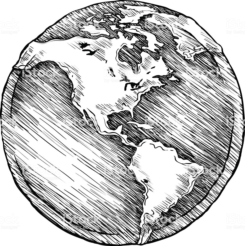 Line Drawing Of Globe at Explore collection of