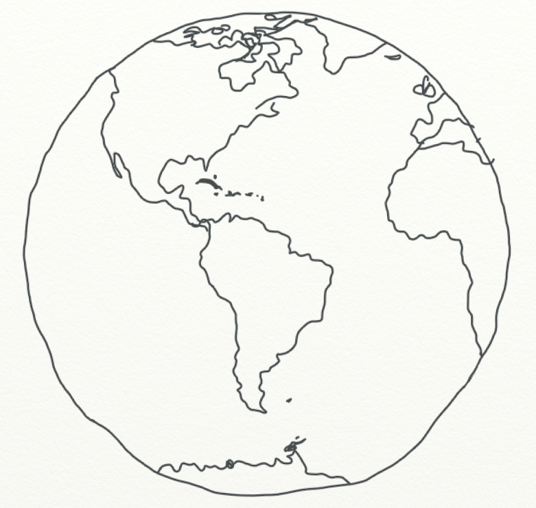 781x741 World Globe Line Art - Line Drawing Of Globe