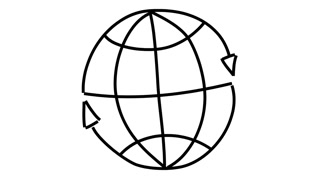 320x180 Atlas World Map Globe Internet Line Drawing Illustration Animation - Line Drawing Of Globe