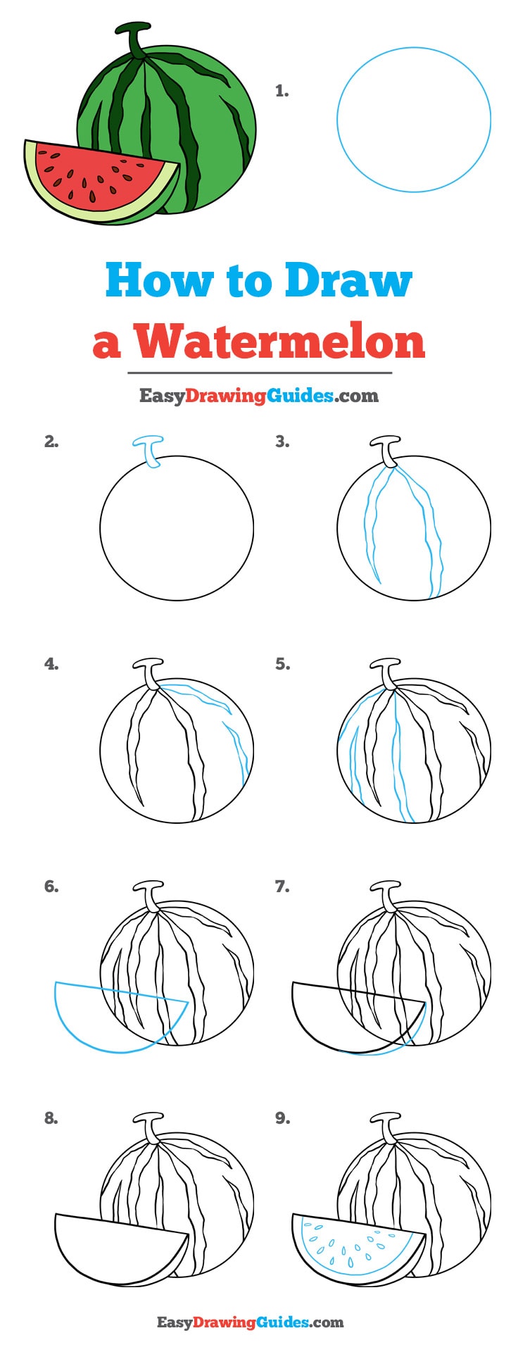 736x1920 How To Draw A Watermelon - Line Drawing Of Watermelon