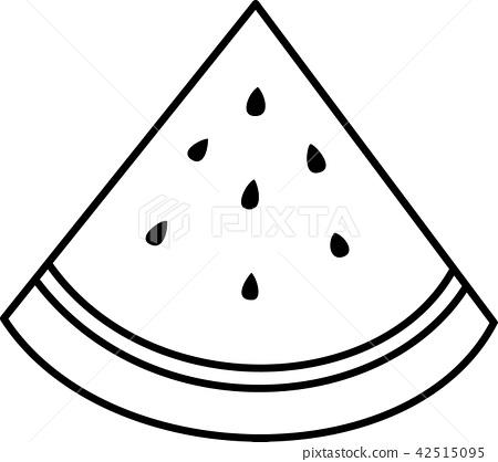 450x418 Watermelon Black And White Line Drawing Coloring Picture - Line Drawing Of Watermelon