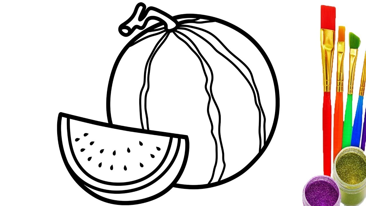 Line Drawing Of Watermelon at PaintingValley.com | Explore collection ...