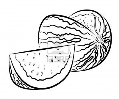 400x333 Drawn Watermelon Line Drawing - Line Drawing Of Watermelon