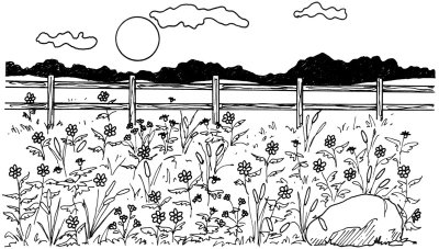 400x227 How To Draw A Field Of Flowers In Steps Howstuffworks - Line Drawing Pictures