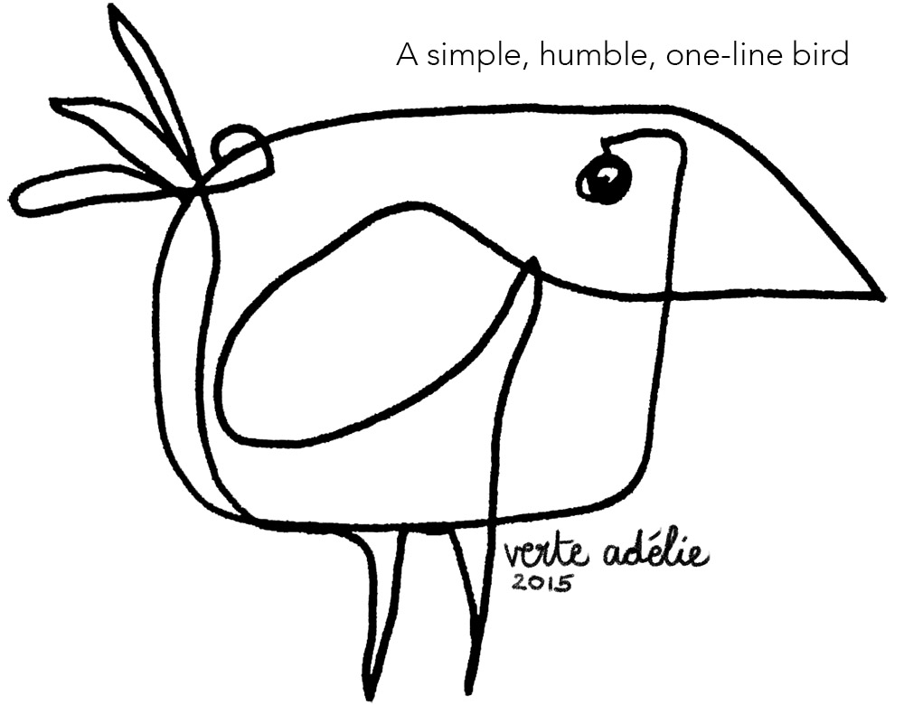 1000x780 Verte Adelie When The One Line Doodles Become The Finished - Line Drawing Pictures Of Birds
