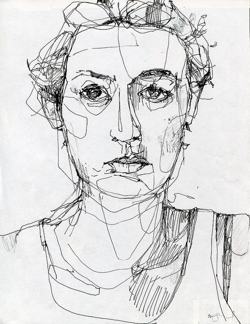 494x640 Portraits I Love Drawings, Portrait, Contour Line - Line Drawing Portrait
