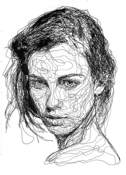 425x588 brussels, belgium artist kris trappeniers art graphics and how - Line Drawing Portrait