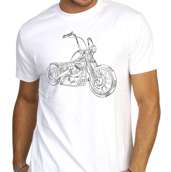 561x566 Bike Line Drawing On T Shirt - Line Drawing T Shirt