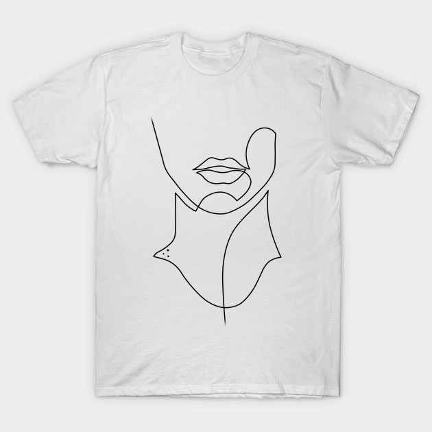 630x630 Face Drawing In One Line - Line Drawing T Shirt