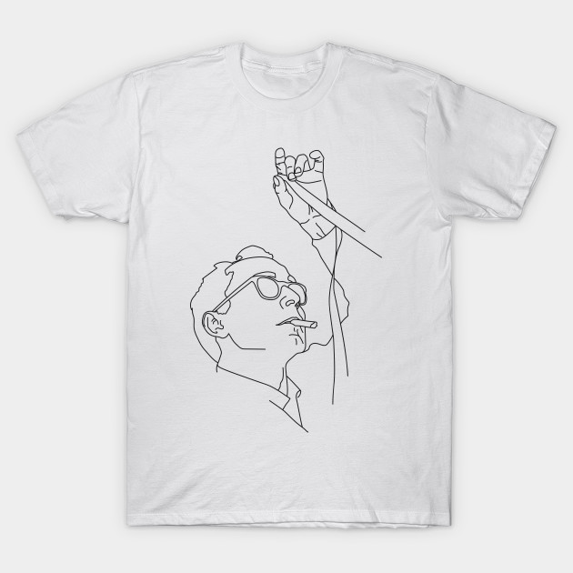 630x630 Jean Luc Godard Minimal Line Drawing - Line Drawing T Shirt
