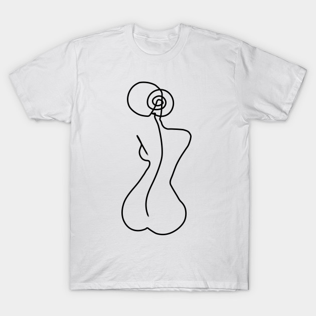 630x630 Woman Silhouette Drawing In One Line - Line Drawing T Shirt