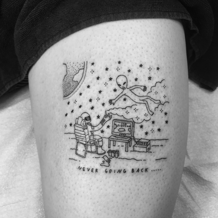 750x750 Funny Tattoos - Line Drawing Tattoo
